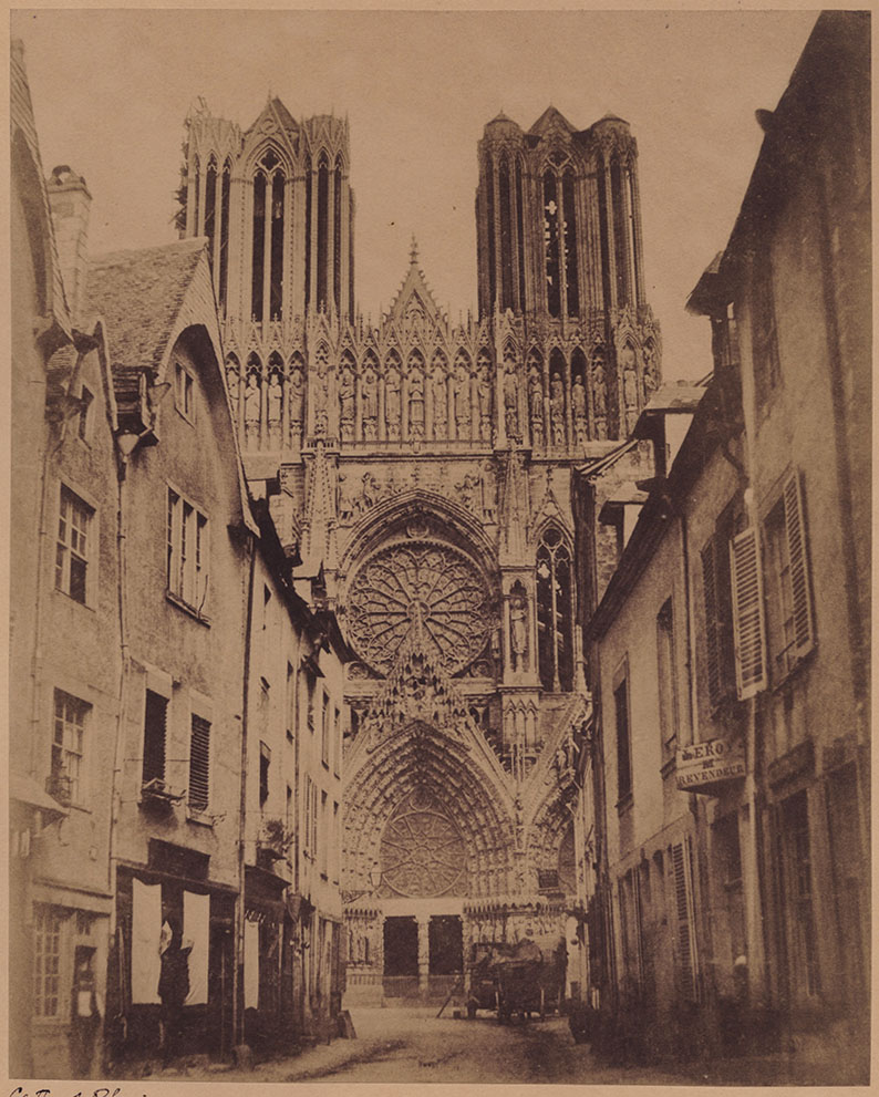 Henri Le Secq - Street Leading up to the West (Occidental) Facade of the Cathedral of Reims