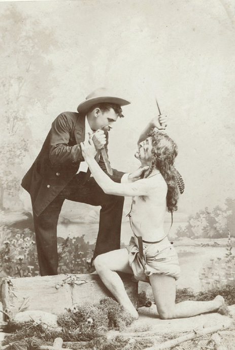 Shaw & Sons - Cowboy and Indian Having a Knife Fight