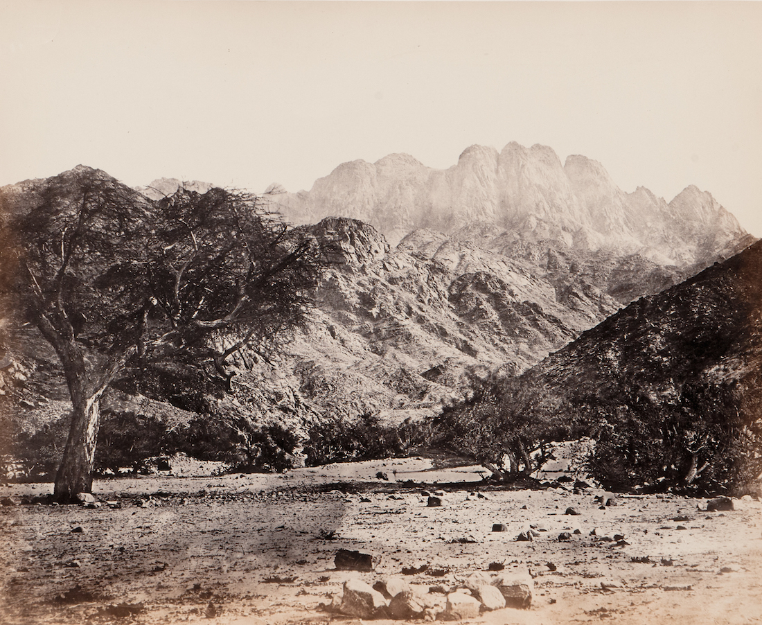 Francis Frith - Mount Serbal, From the Wádee Feyrán Francis Frith - Mount Serbal, From the Wádee Feyrán