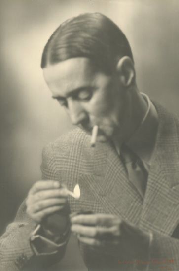 Laure Albin-Guillot - Writer Daniel Rops Lighting Cigarette Laure Albin-Guillot - Writer Daniel Rops Lighting Cigarette