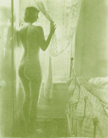 Ted Jones - Susan (Female Nude at Window in front of Brass Bed)