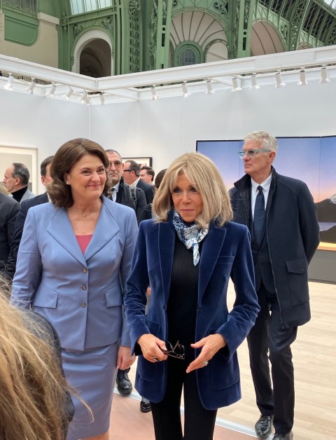 Brigitte Macron visiting Paris Photo. (Photo by Michael Diemar)